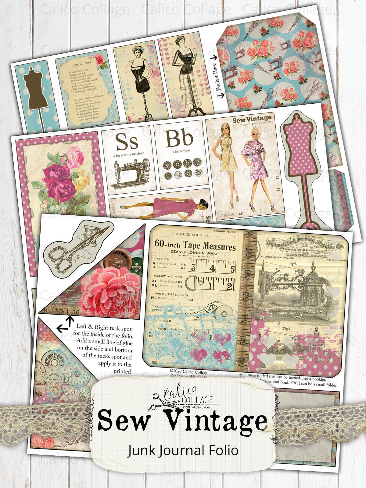 Sew Vintage Junk Journal Folio Kit