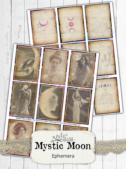 Mystic Moon Junk Journal Cards, Among the Stars