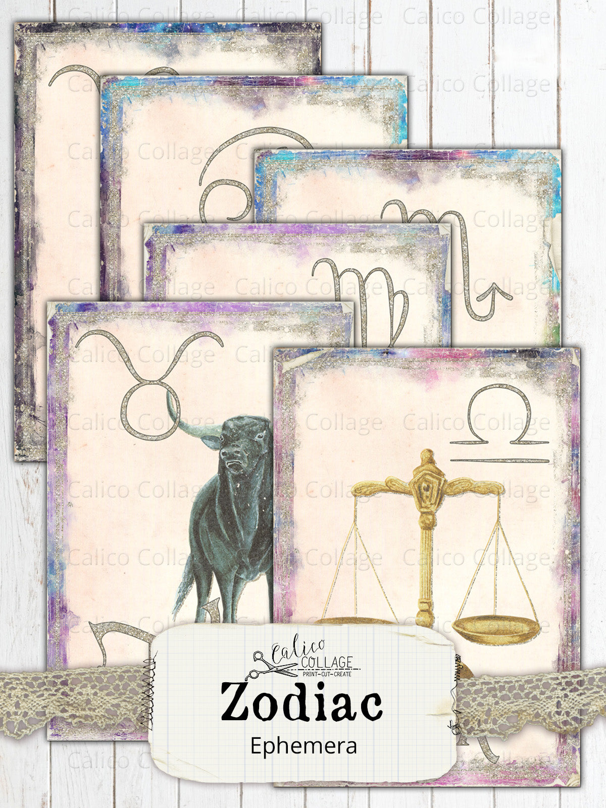Zodiac Journaling Cards, Among the Stars Junk Journal