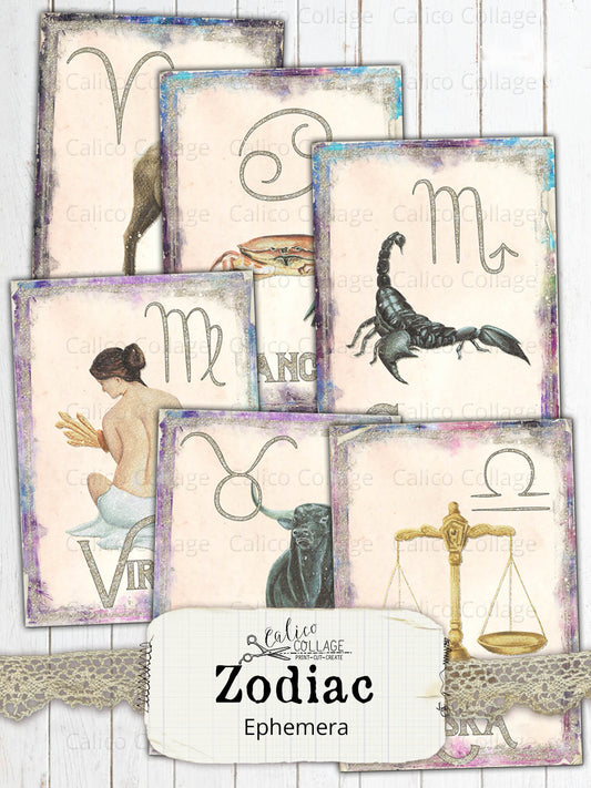 Zodiac Journaling Cards, Among the Stars Junk Journal