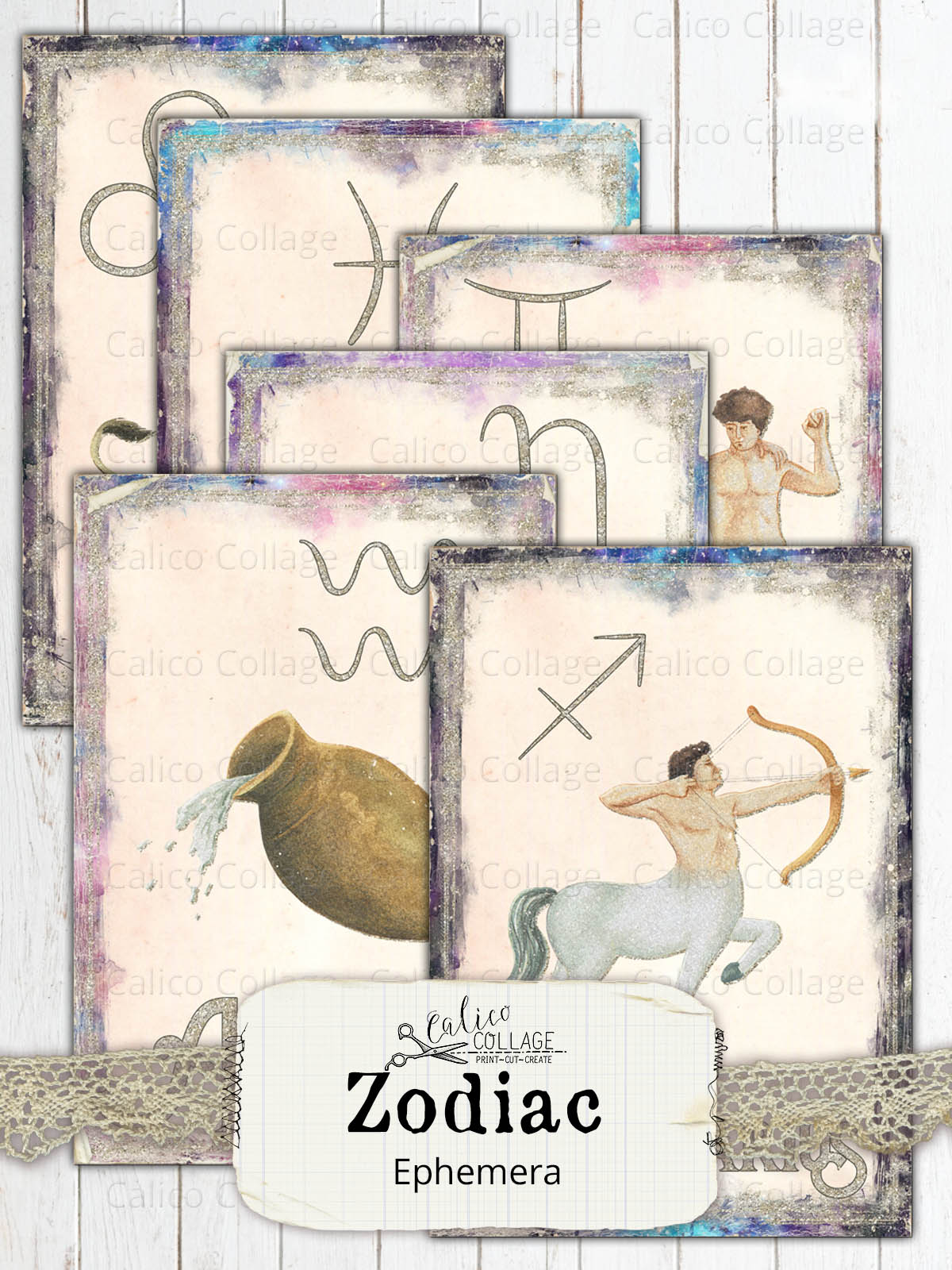 Zodiac Journaling Cards, Among the Stars Junk Journal