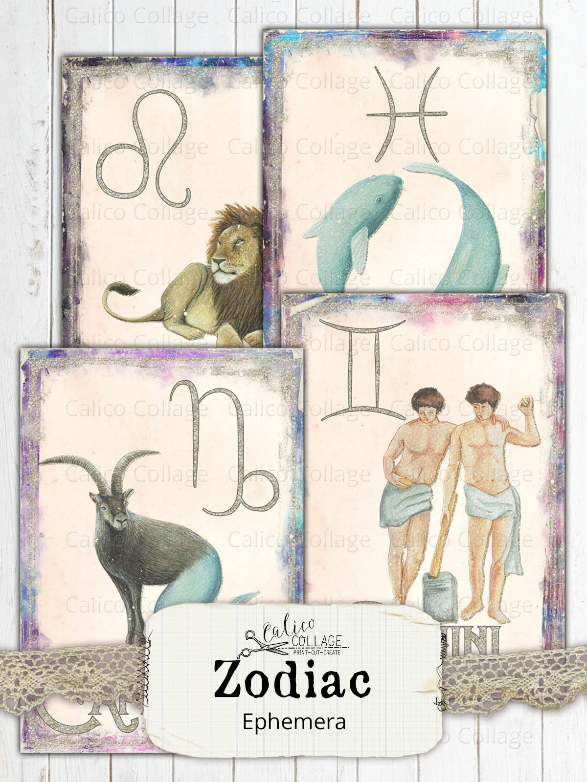 Zodiac Journaling Cards, Among the Stars Junk Journal