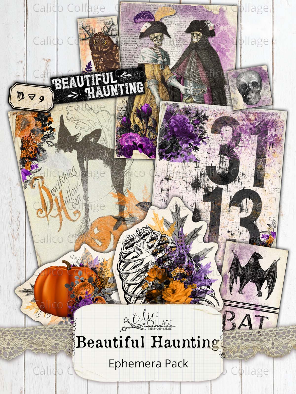 Halloween Junk Journal Ephemera Pack