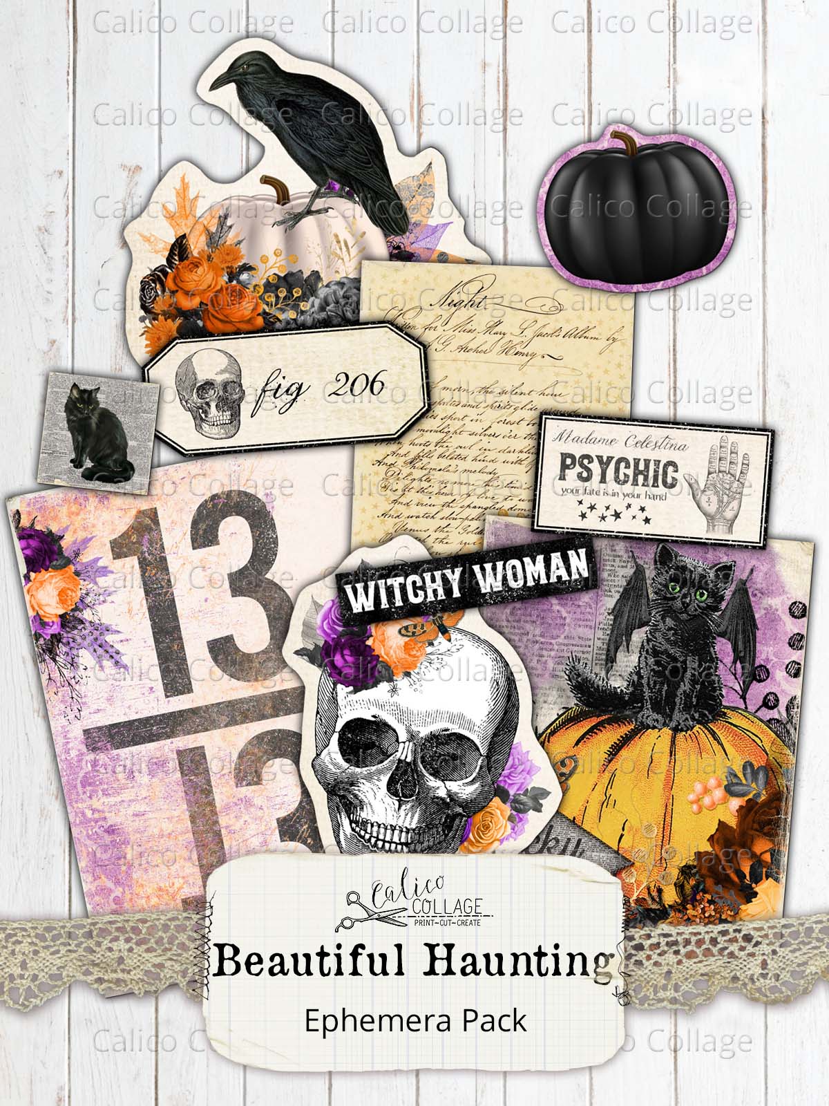 Halloween Junk Journal Ephemera Pack