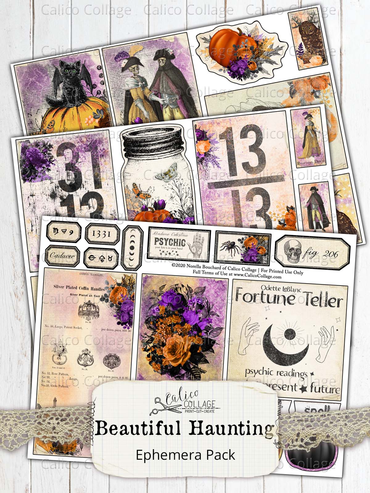 Halloween Junk Journal Ephemera Pack
