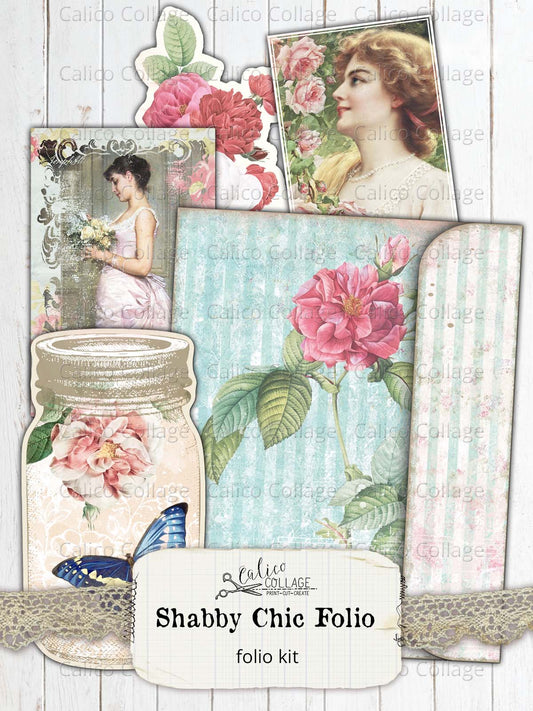 Shabby Chic Junk Journal Folio Kit, Victorian Rose