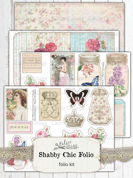Shabby Chic Junk Journal Folio Kit, Victorian Rose