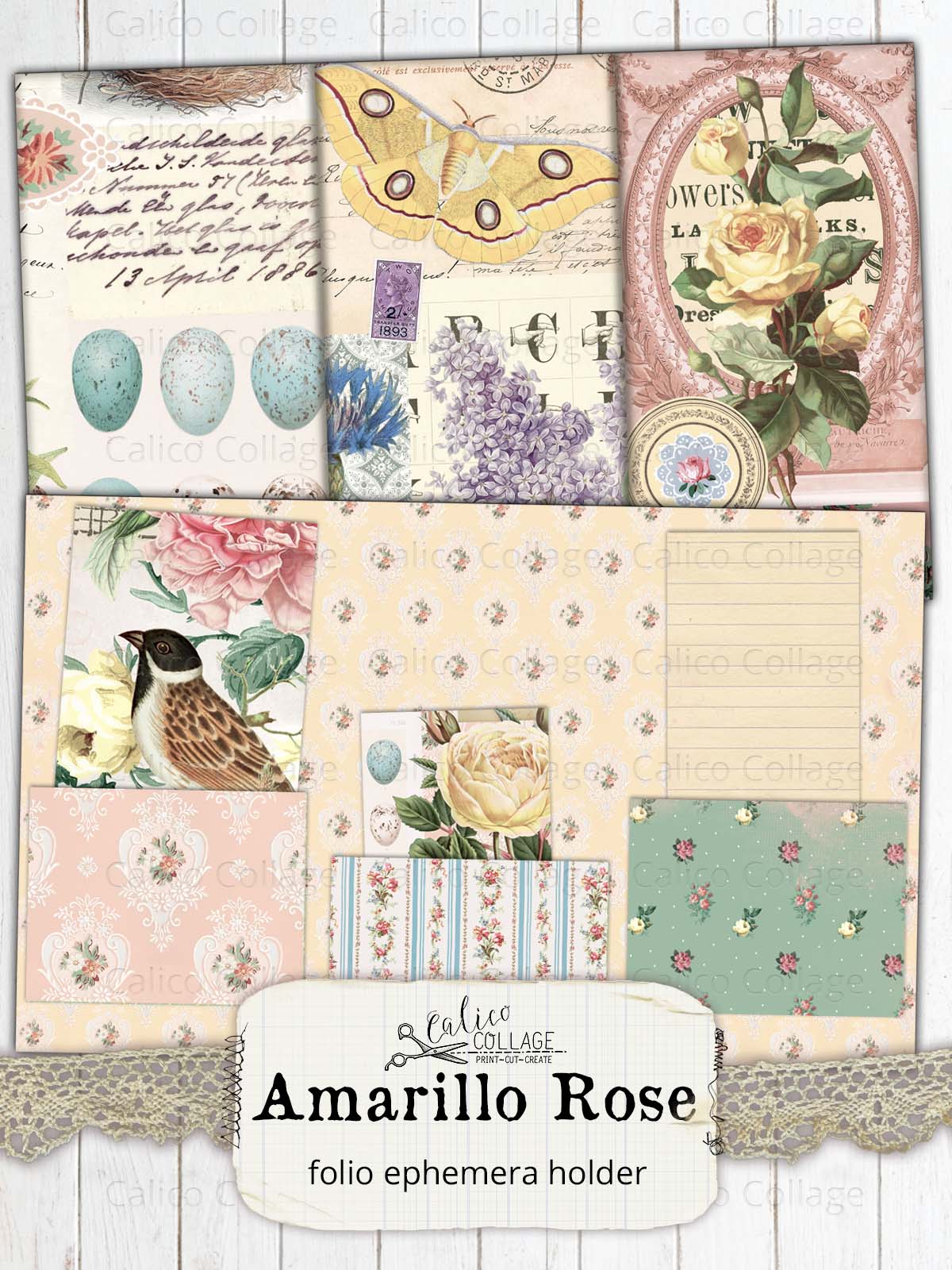 Junk Journal Folio, Amarillo Rose