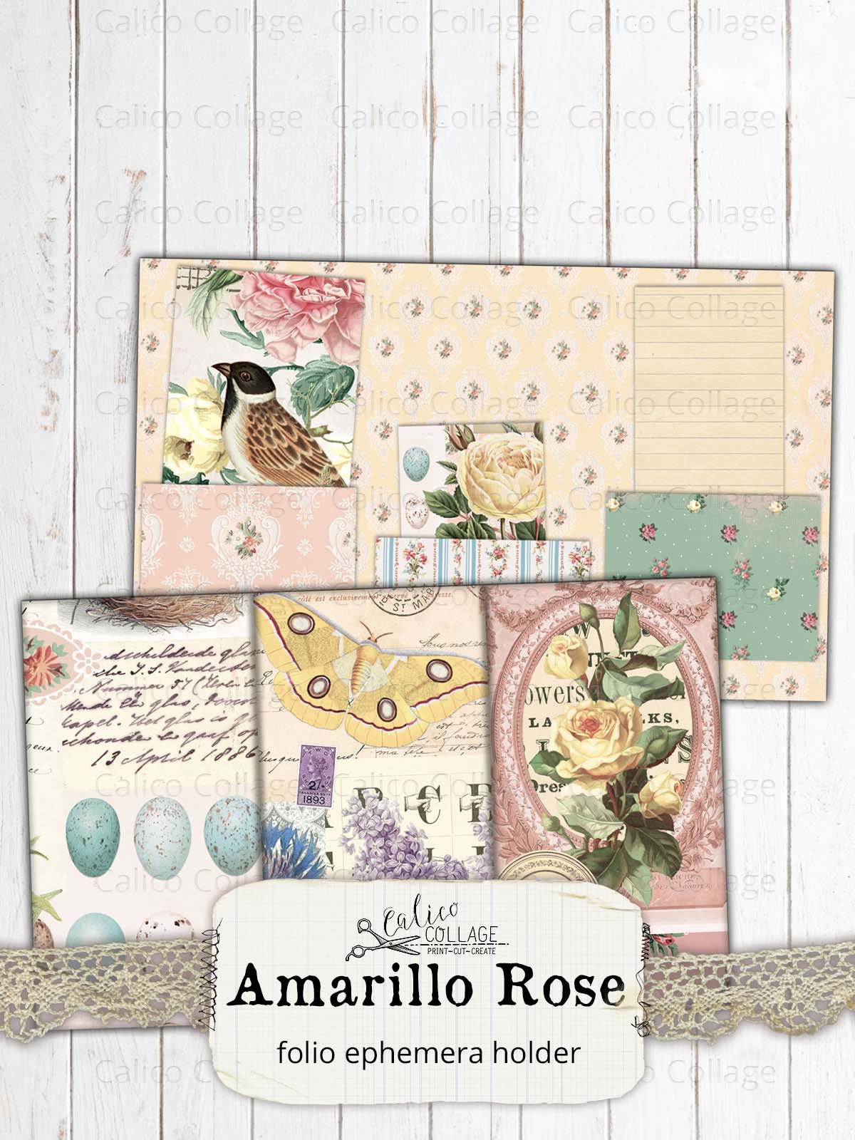 Junk Journal Folio, Amarillo Rose