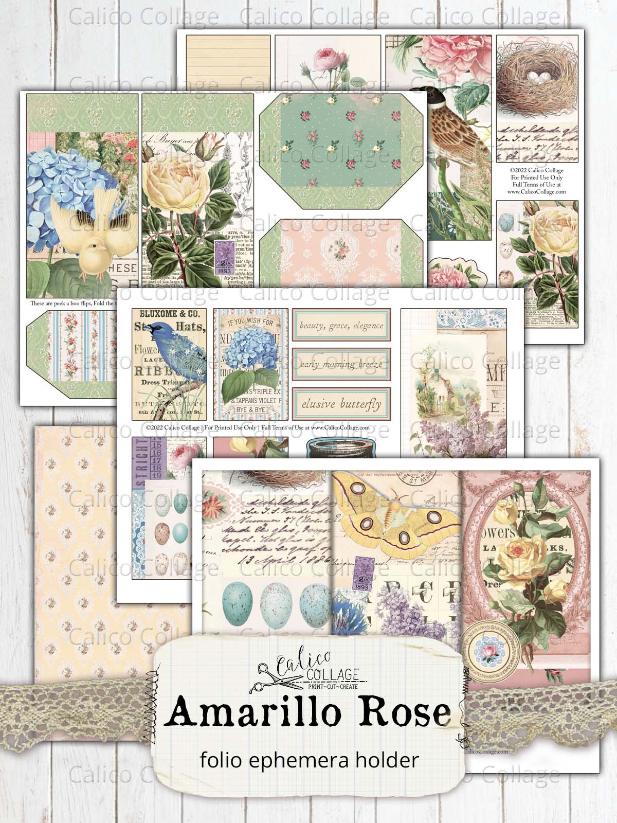 Junk Journal Folio, Amarillo Rose