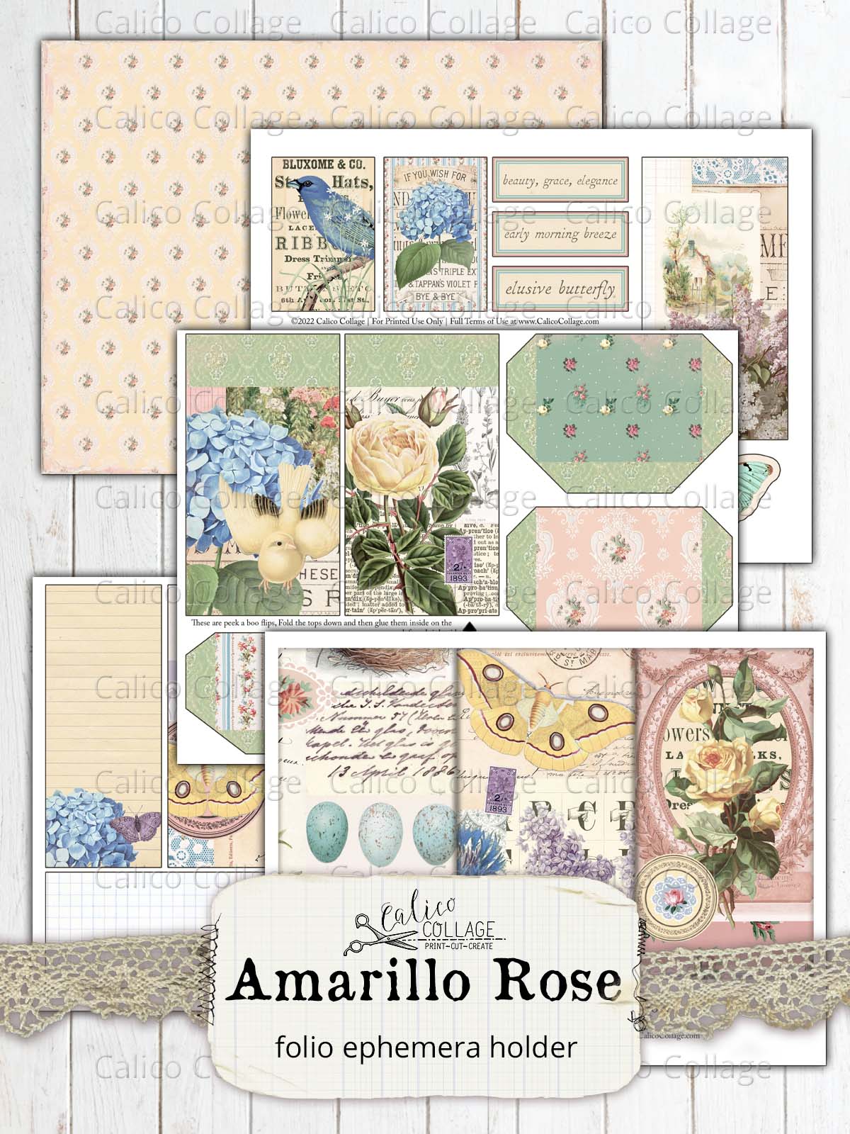 Junk Journal Folio, Amarillo Rose