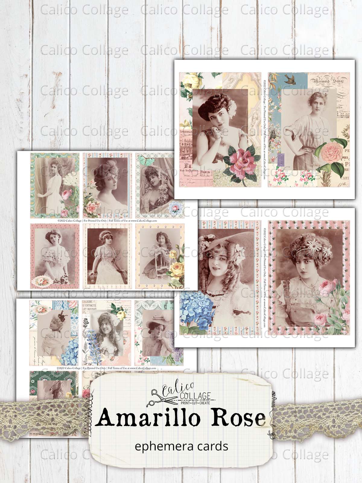 Ephemera Cards, Amarillo Rose