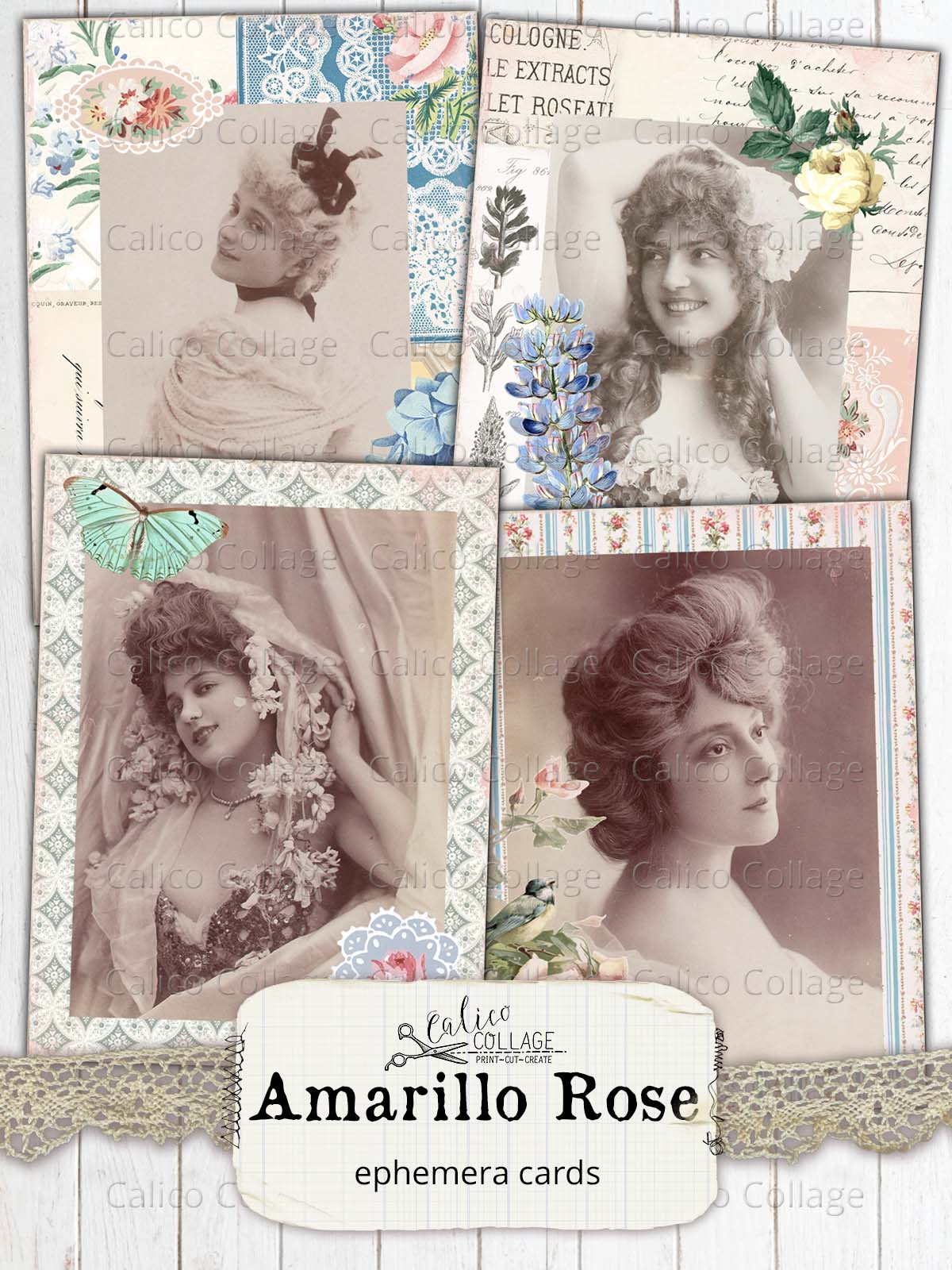 Ephemera Cards, Amarillo Rose