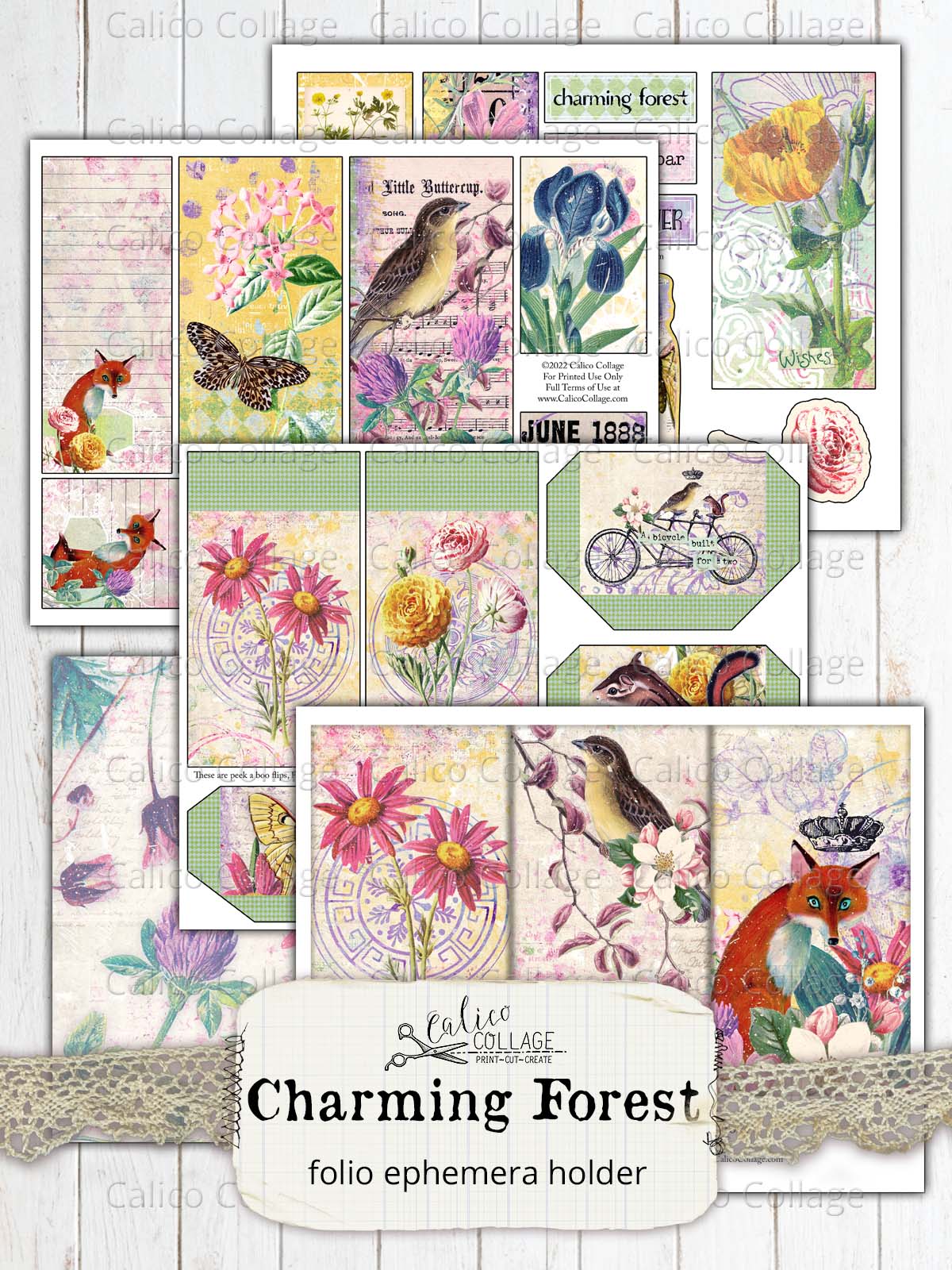 Junk Journal Folio, Charming Forest