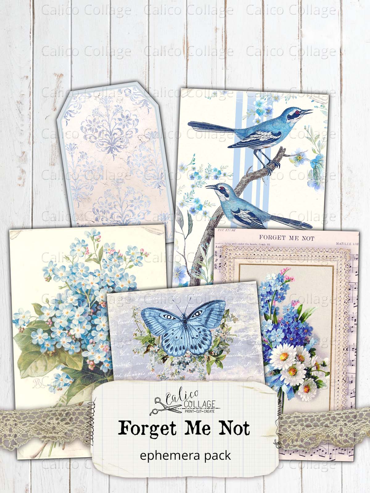 Forget Me Not Ephemera Pack