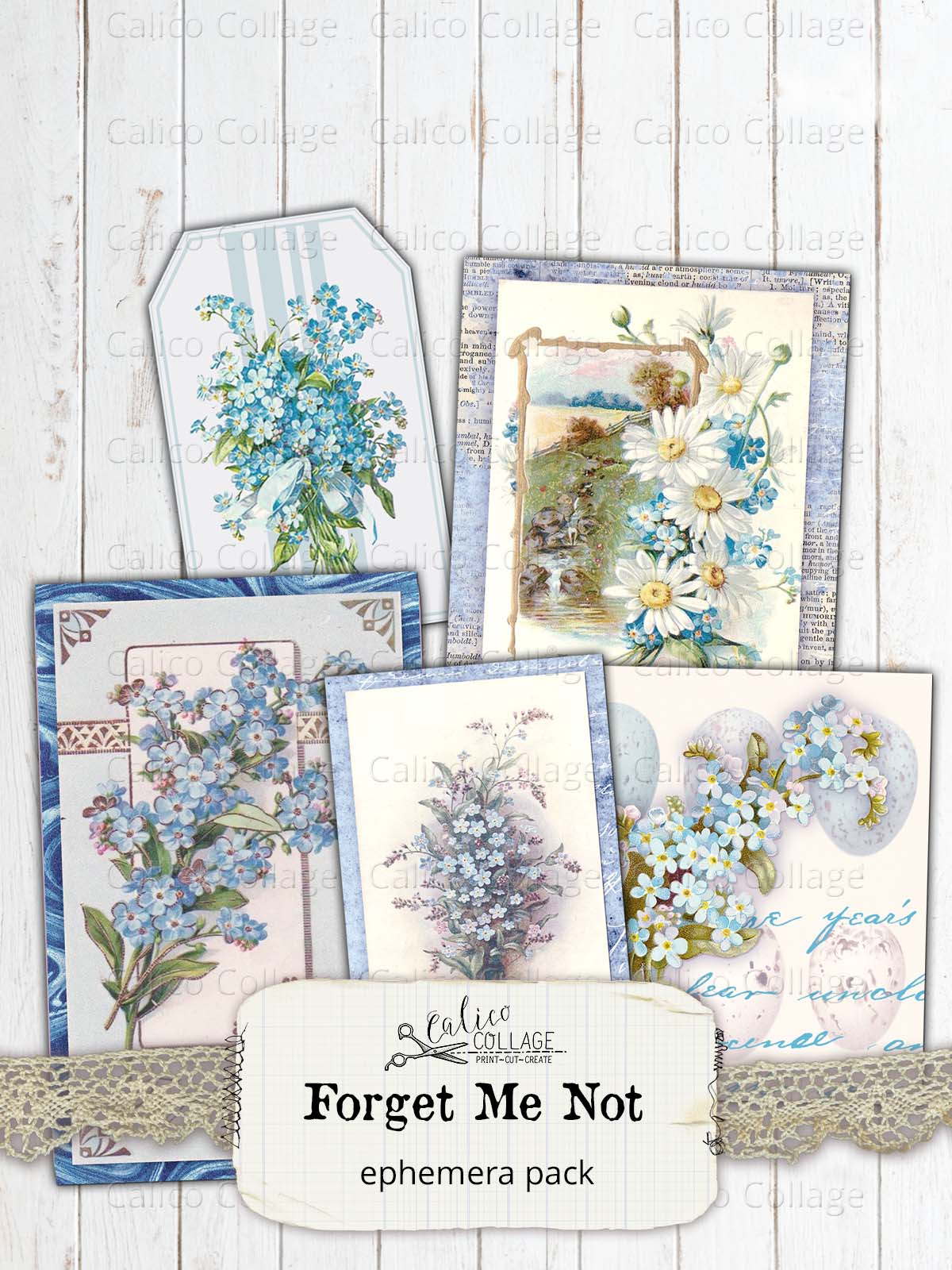 Forget Me Not Ephemera Pack