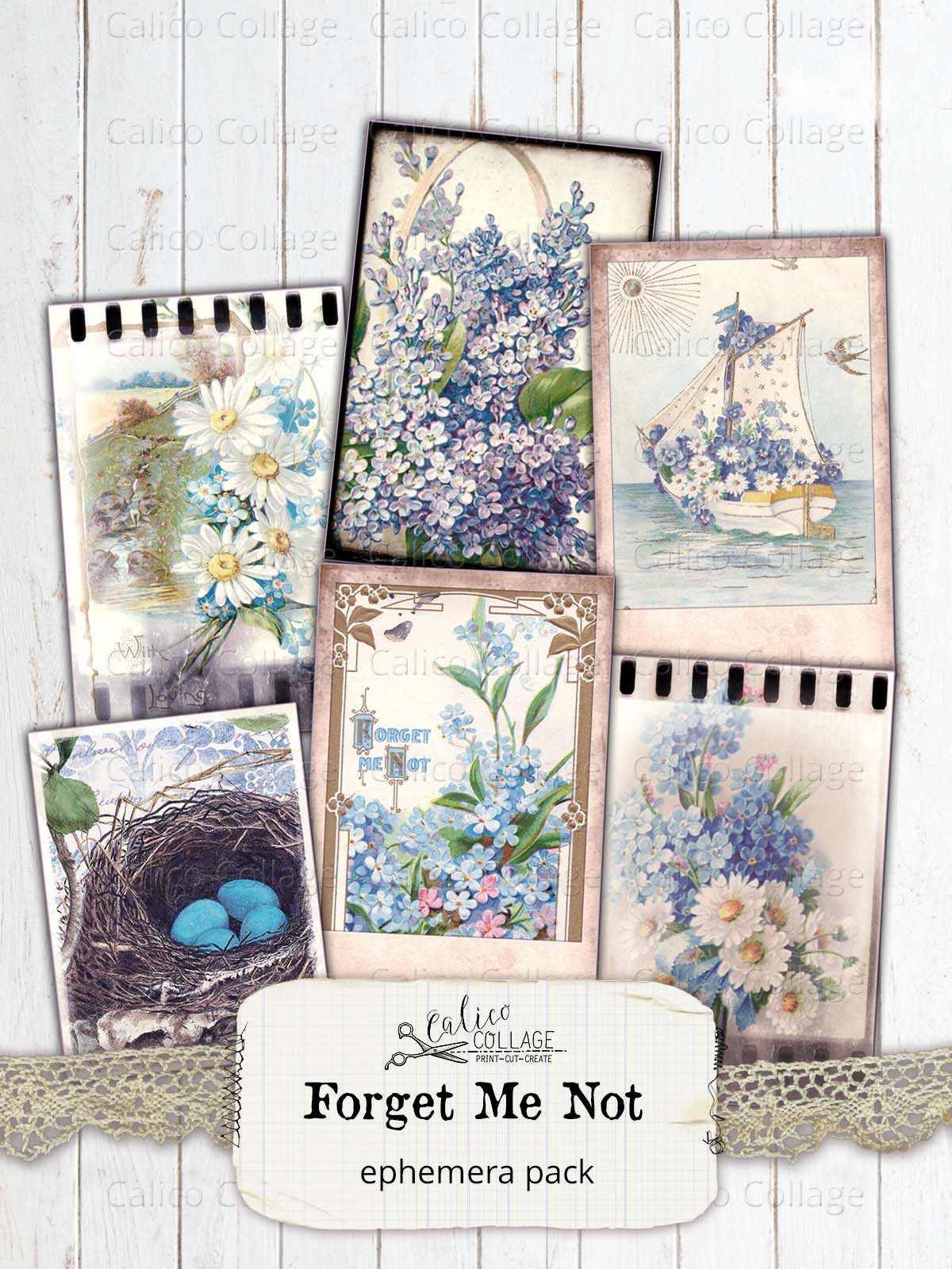 Forget Me Not Small Ephemera Pack