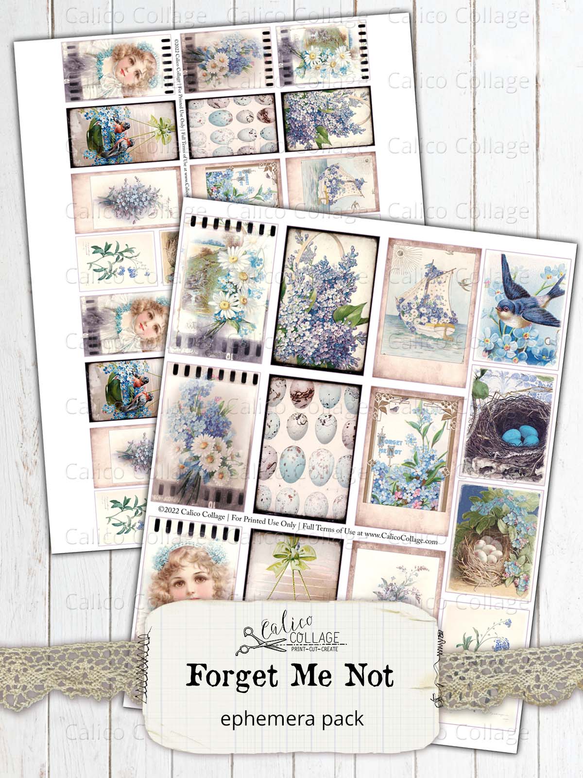 Forget Me Not Small Ephemera Pack