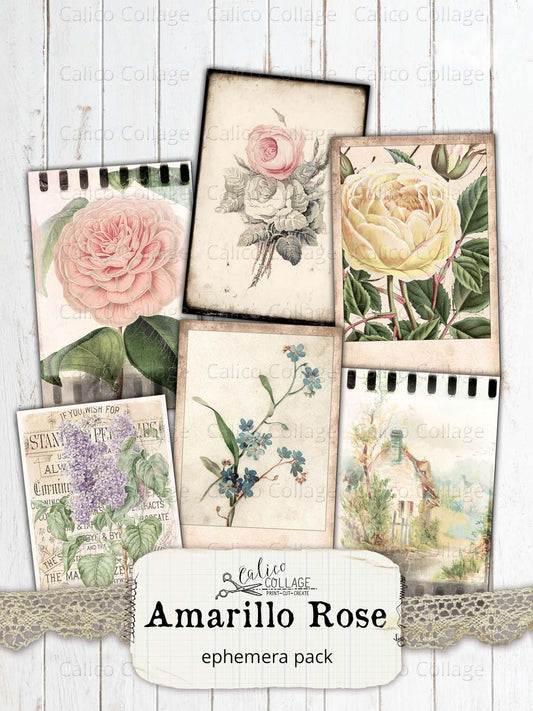 Shabby Chic Small Ephemera Pack, Amarillo Rose