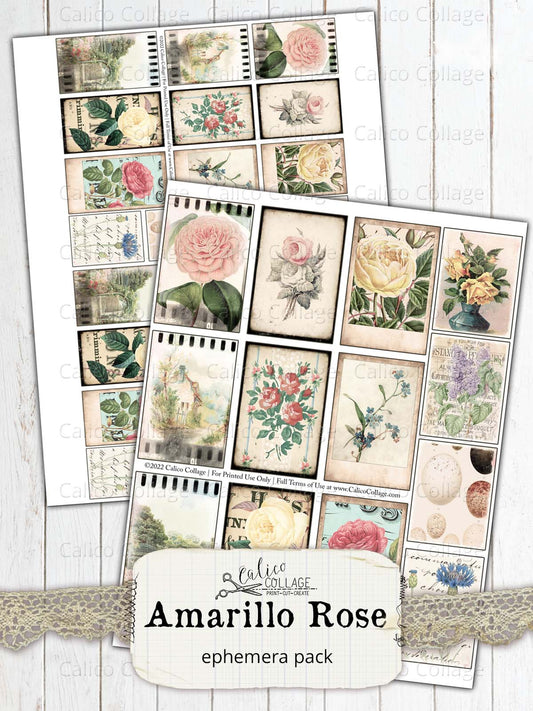 Shabby Chic Small Ephemera Pack, Amarillo Rose