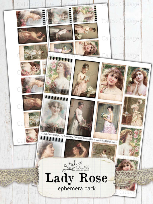 Victorian Women Small Ephemera Pack, Victorian Rose