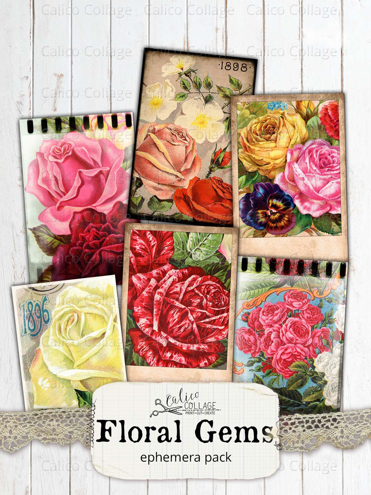 Garden Seed Packet Small Ephemera, Floral Gems