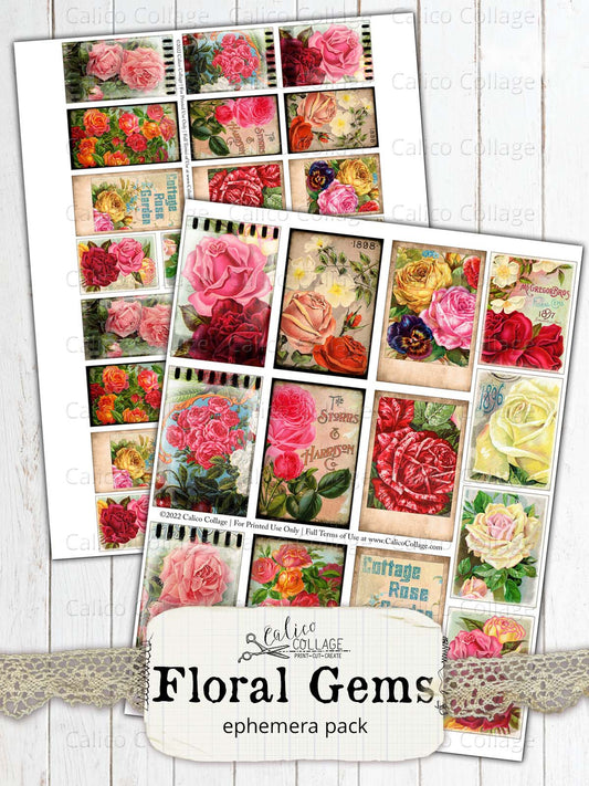 Garden Seed Packet Small Ephemera, Floral Gems