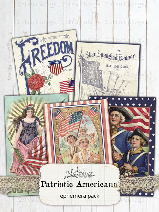 Patriotic Americana Junk Journal Ephemera
