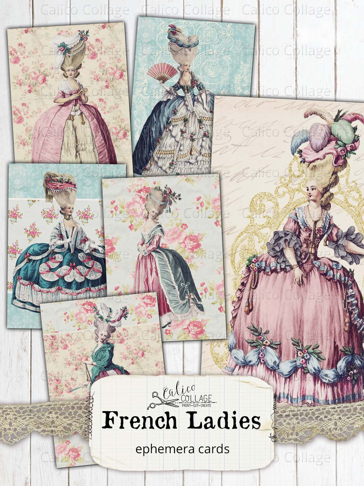 French Ladies Ephemera Pack for Junk Journals, Take Me to Paris