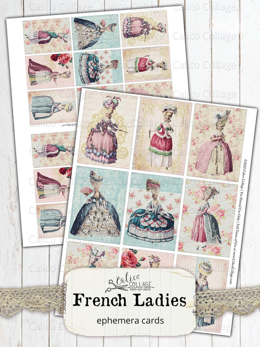 French Ladies Ephemera Pack for Junk Journals, Take Me to Paris