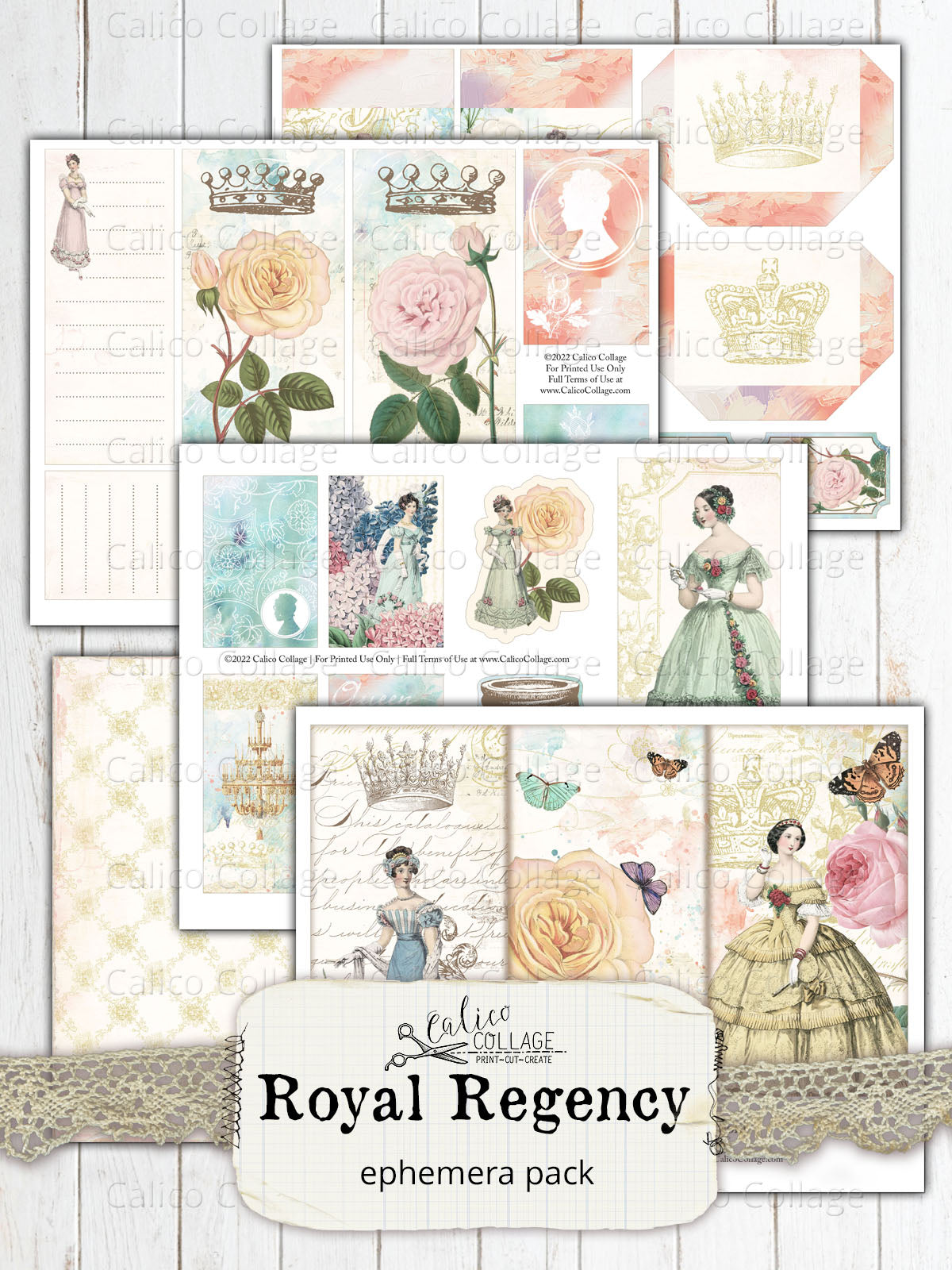 Royal Regency Ephemera Junk Journal Folio Kit