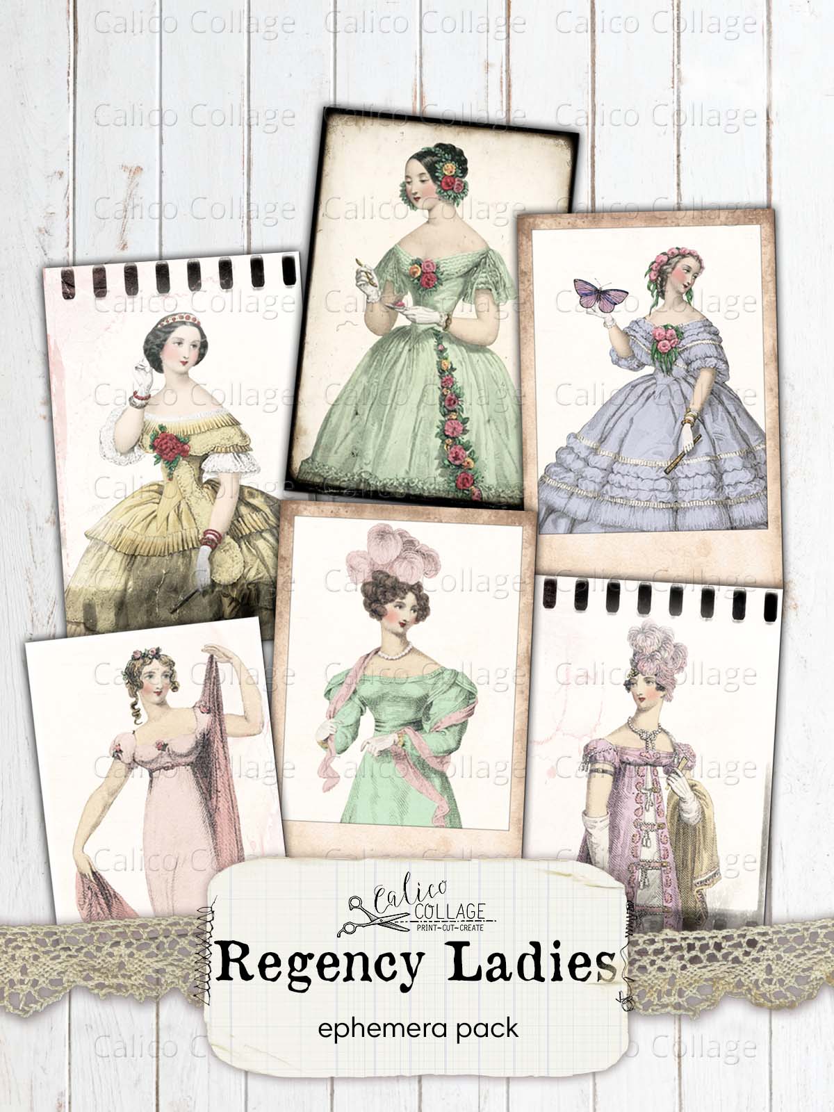 Regency Ladies Printable Junk Journal Supplies