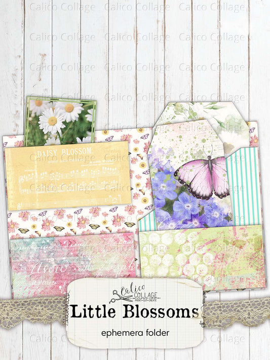 Little Blossoms Ephemera Folder, Daisy Junk Journal Printables
