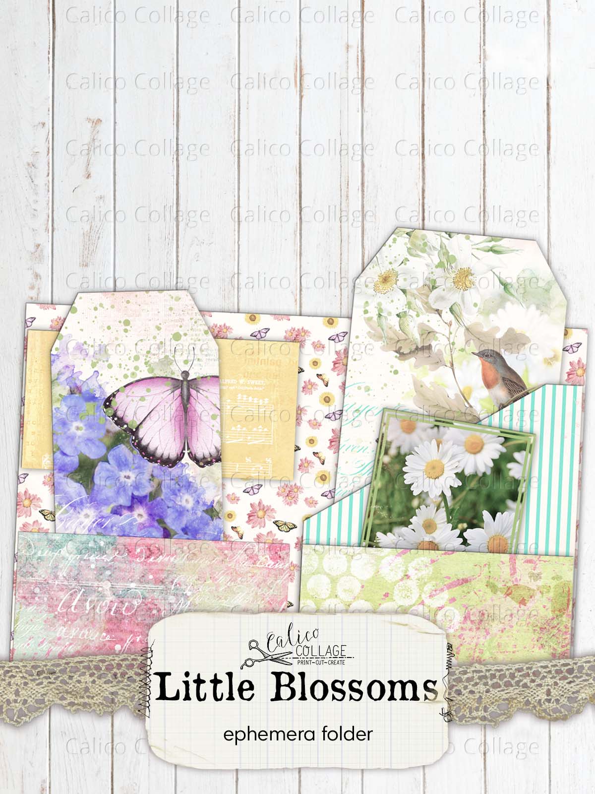 Little Blossoms Ephemera Folder, Daisy Junk Journal Printables
