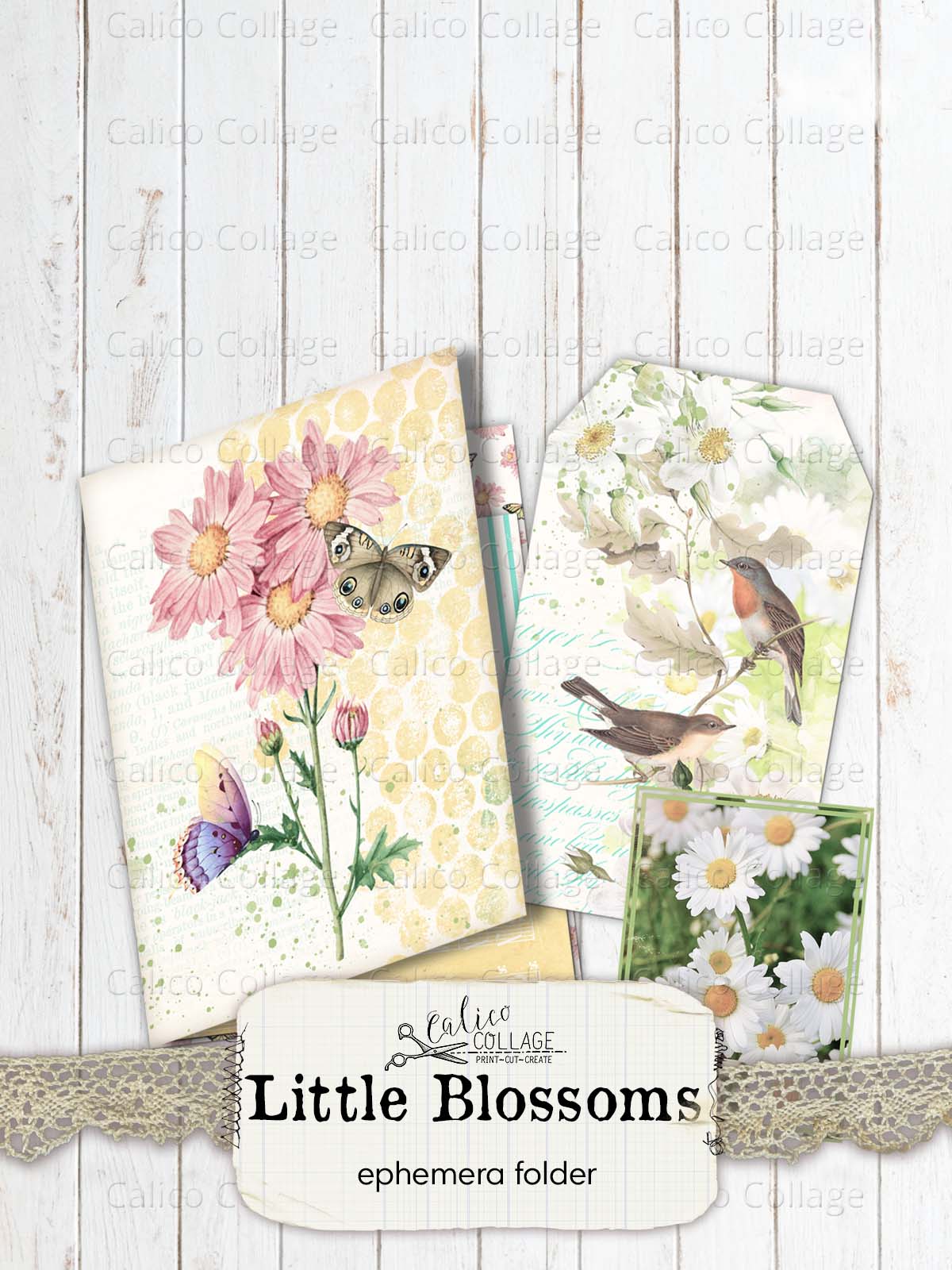 Little Blossoms Ephemera Folder, Daisy Junk Journal Printables