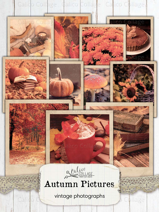 Vintage Autumn Photographs, Junk Journal Printable