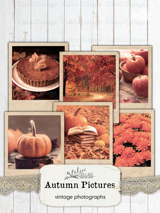 Vintage Autumn Photographs, Junk Journal Printable