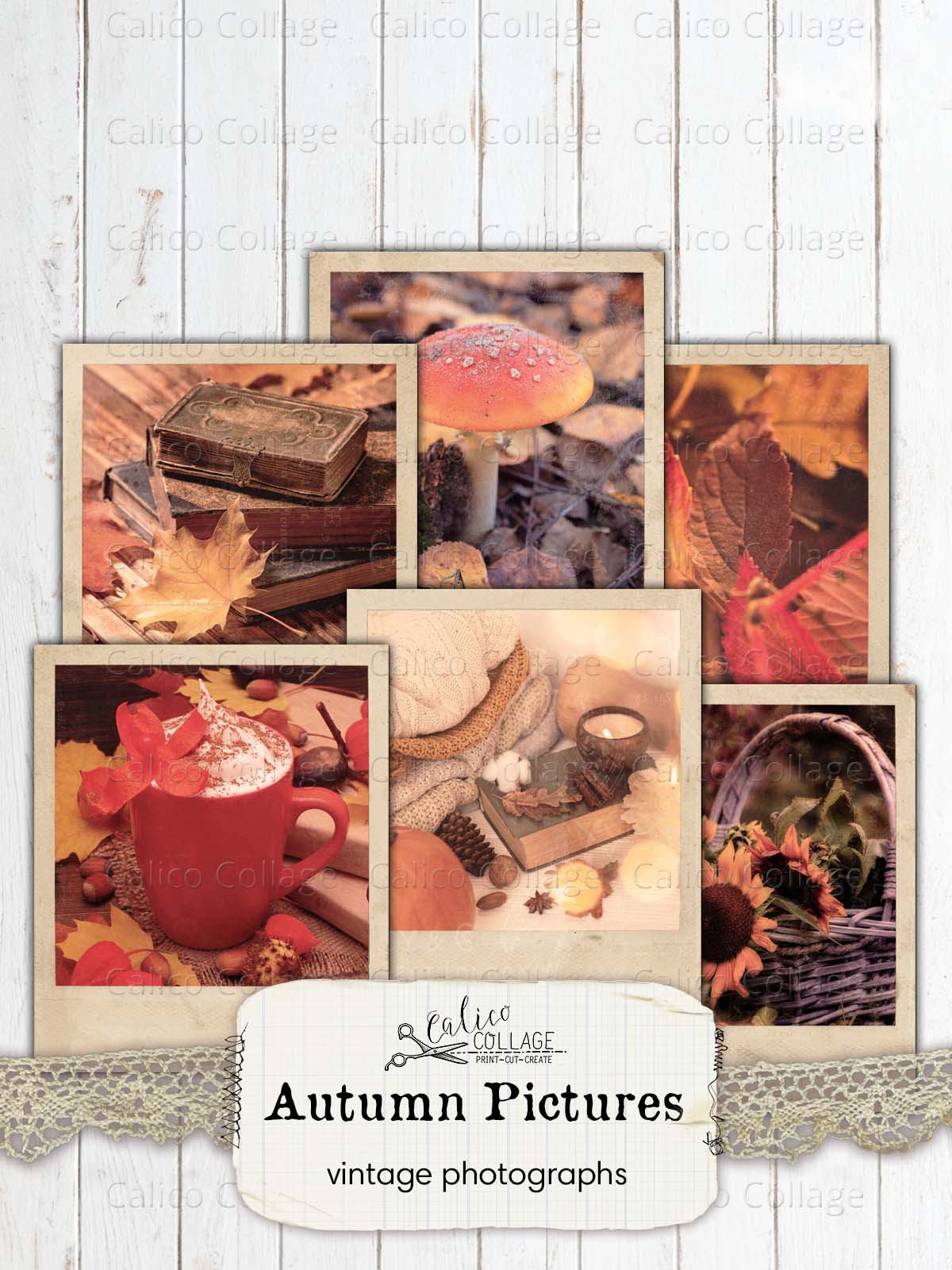Vintage Autumn Photographs, Junk Journal Printable