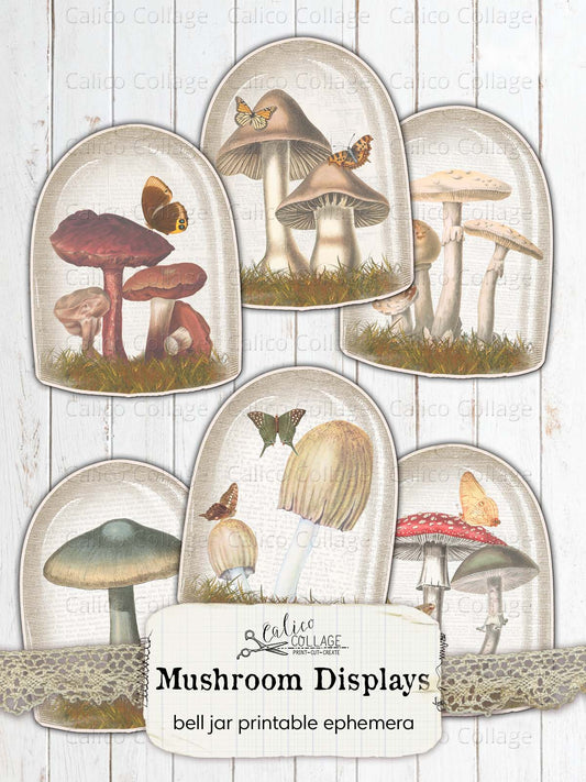 Mushroom Bell Jar Junk Journal Printable