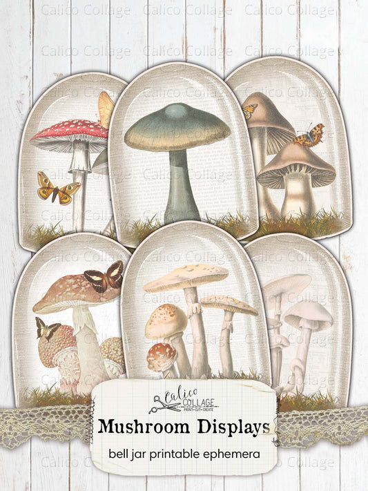 Mushroom Bell Jar Junk Journal Printable
