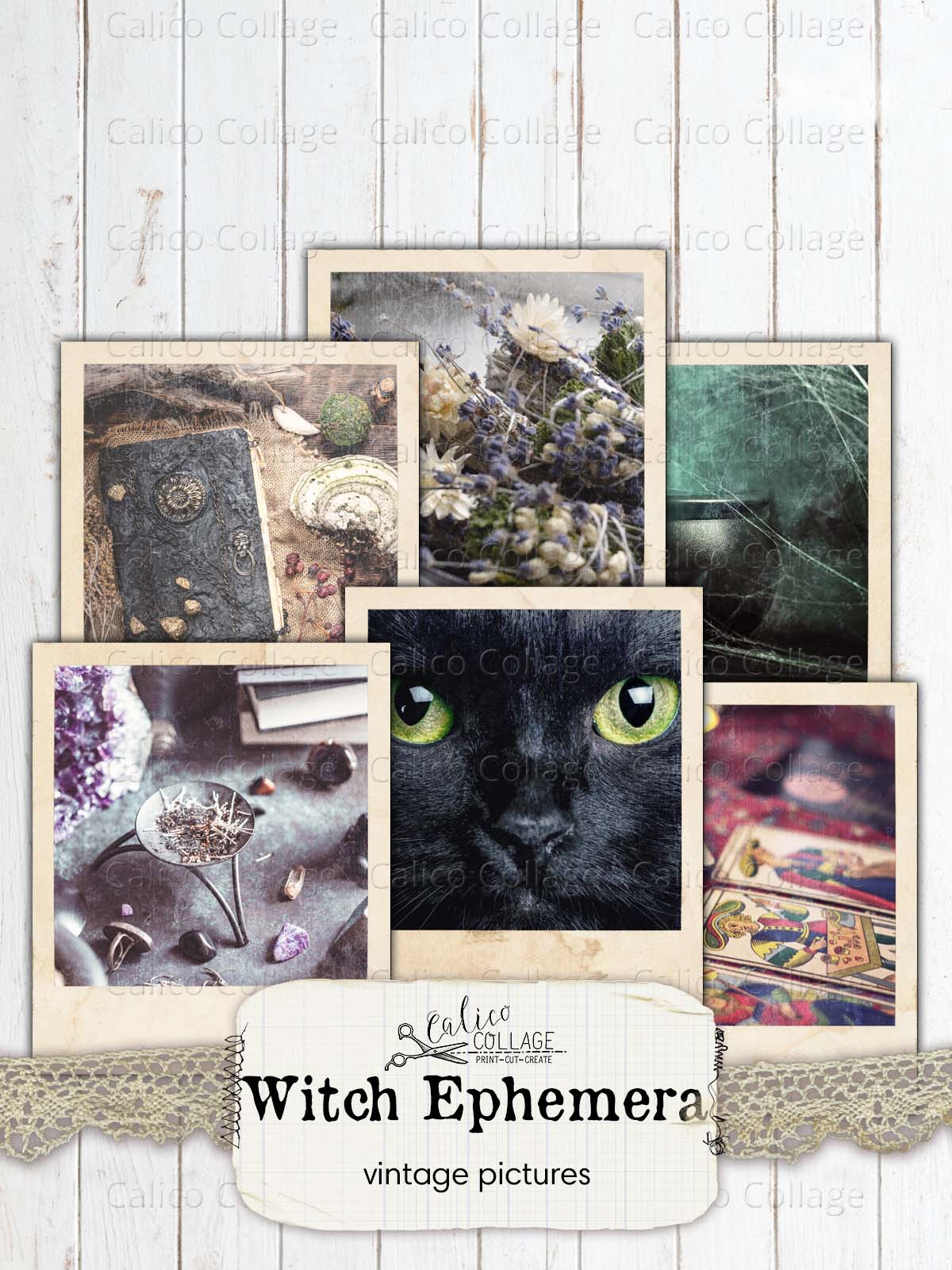 Junk Journal Witch Photographs, Junk Journal Printable Ephemera