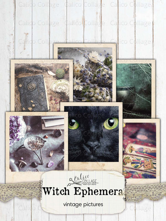 Junk Journal Witch Photographs, Junk Journal Printable Ephemera