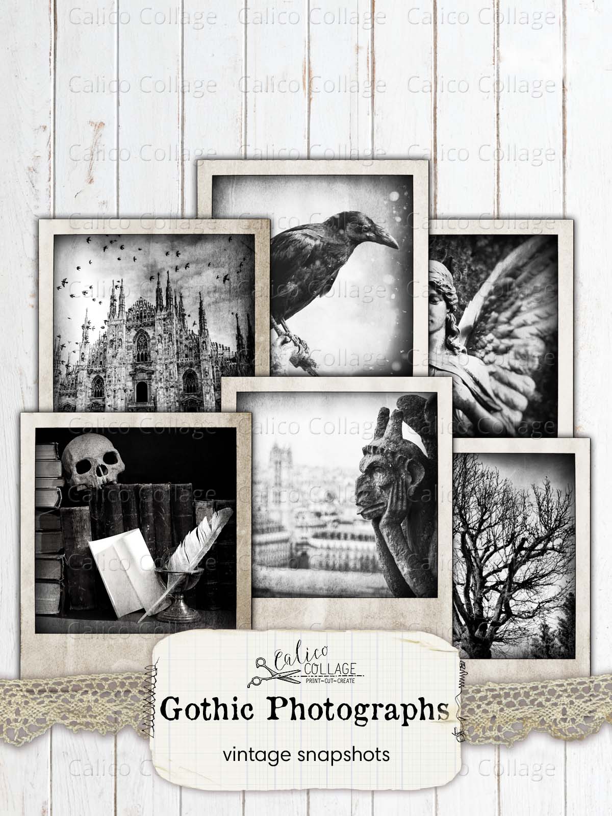 Gothic Photographs, Junk Journal Printable
