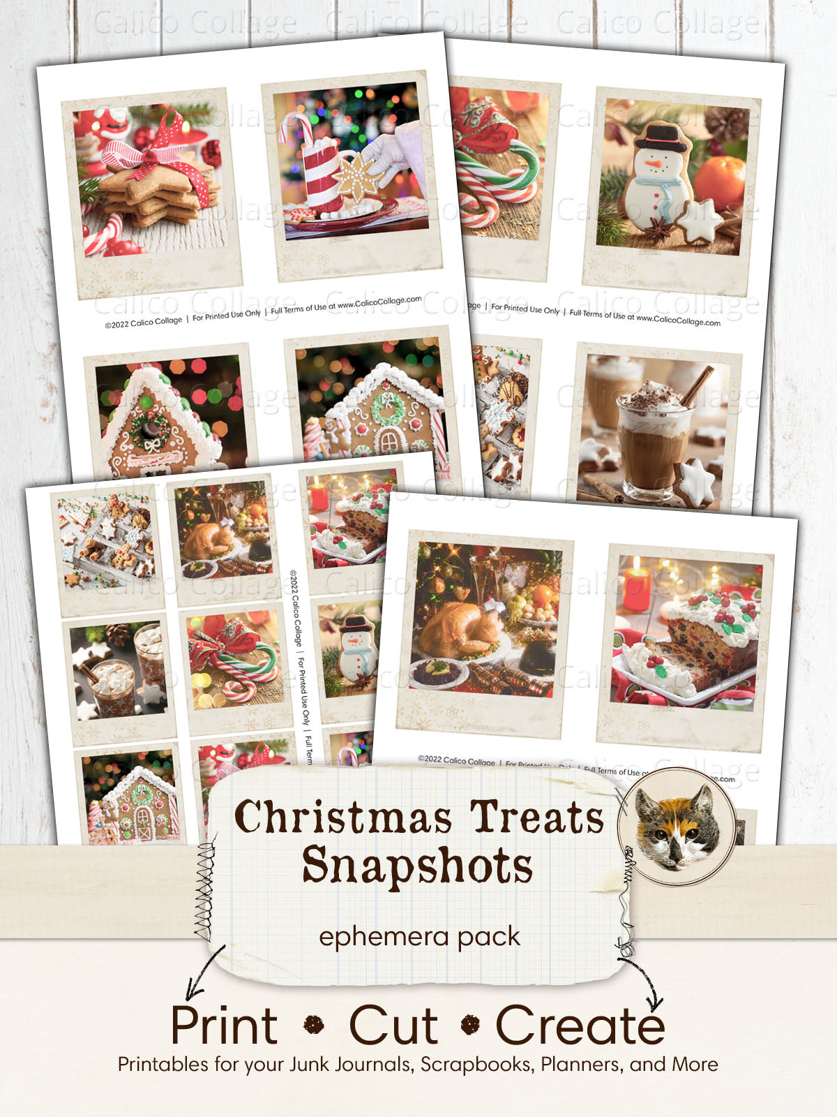 Christmas Ephemera Pictures for Junk Journals, Christmas Sweets