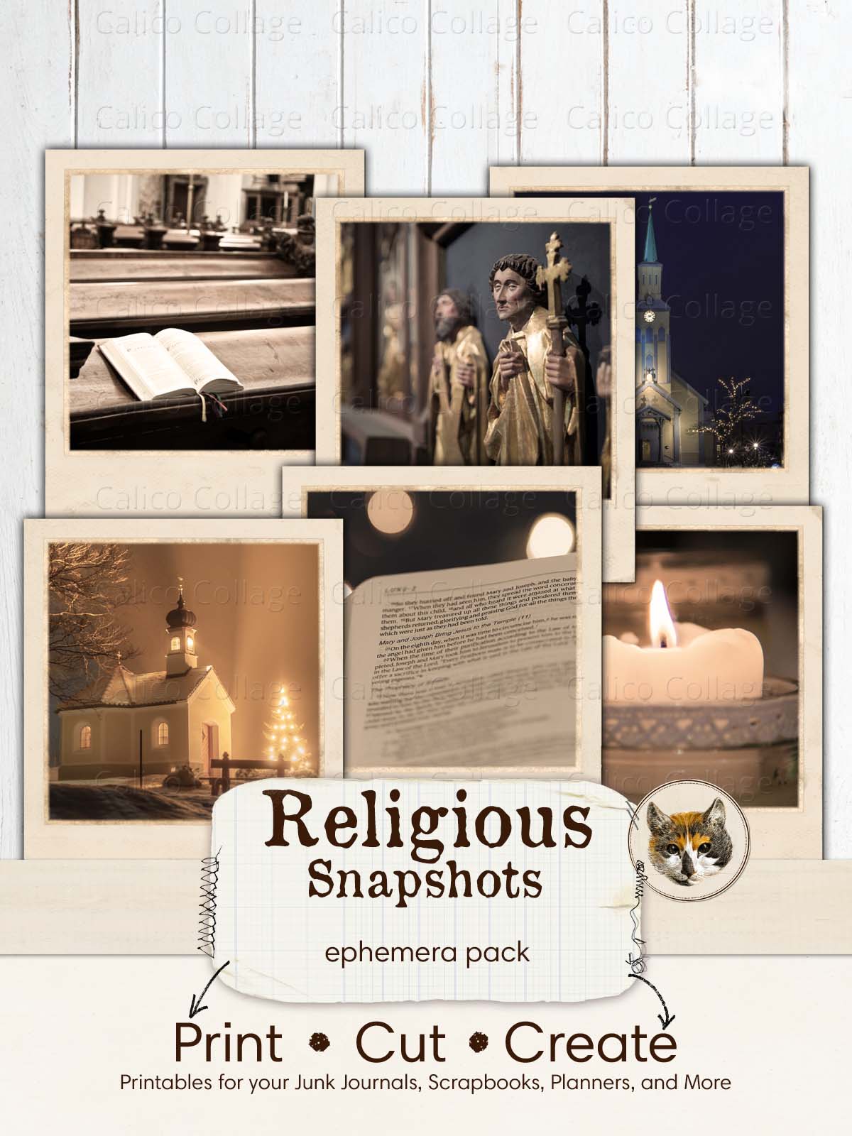 Christmas Nativity Printable Ephemera for Junk Journals