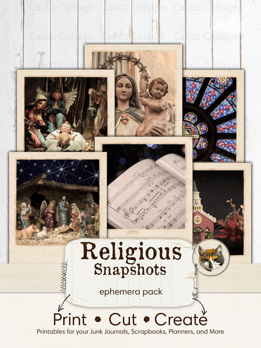 Christmas Nativity Printable Ephemera for Junk Journals