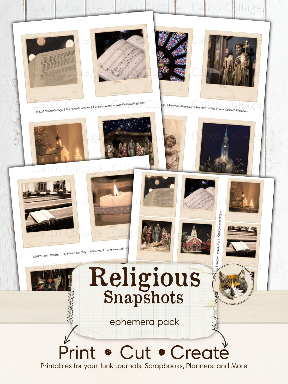 Christmas Nativity Printable Ephemera for Junk Journals