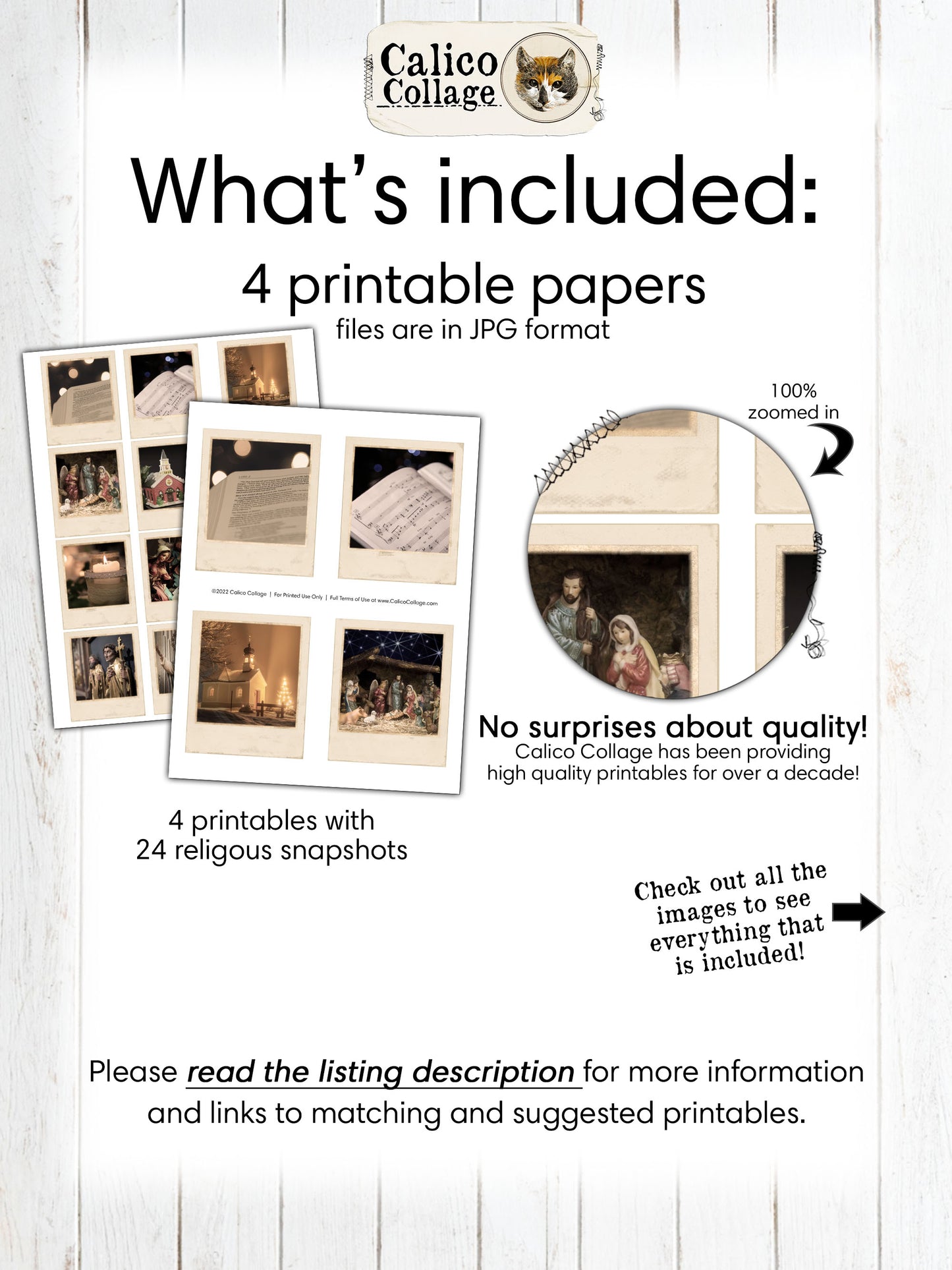 Christmas Nativity Printable Ephemera for Junk Journals