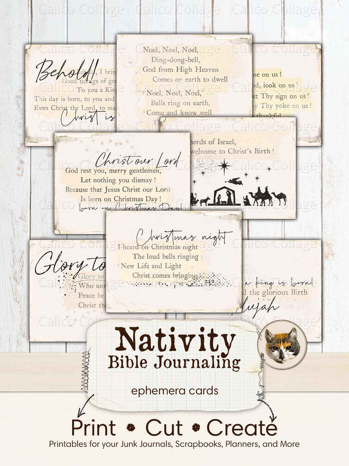 Vintage Nativity Ephemera for Bible Journaling