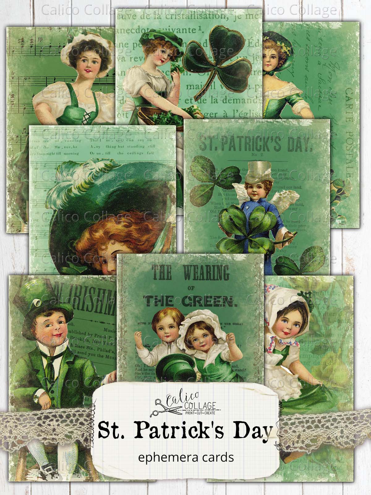 St. Patricks Day Ephemera Cards